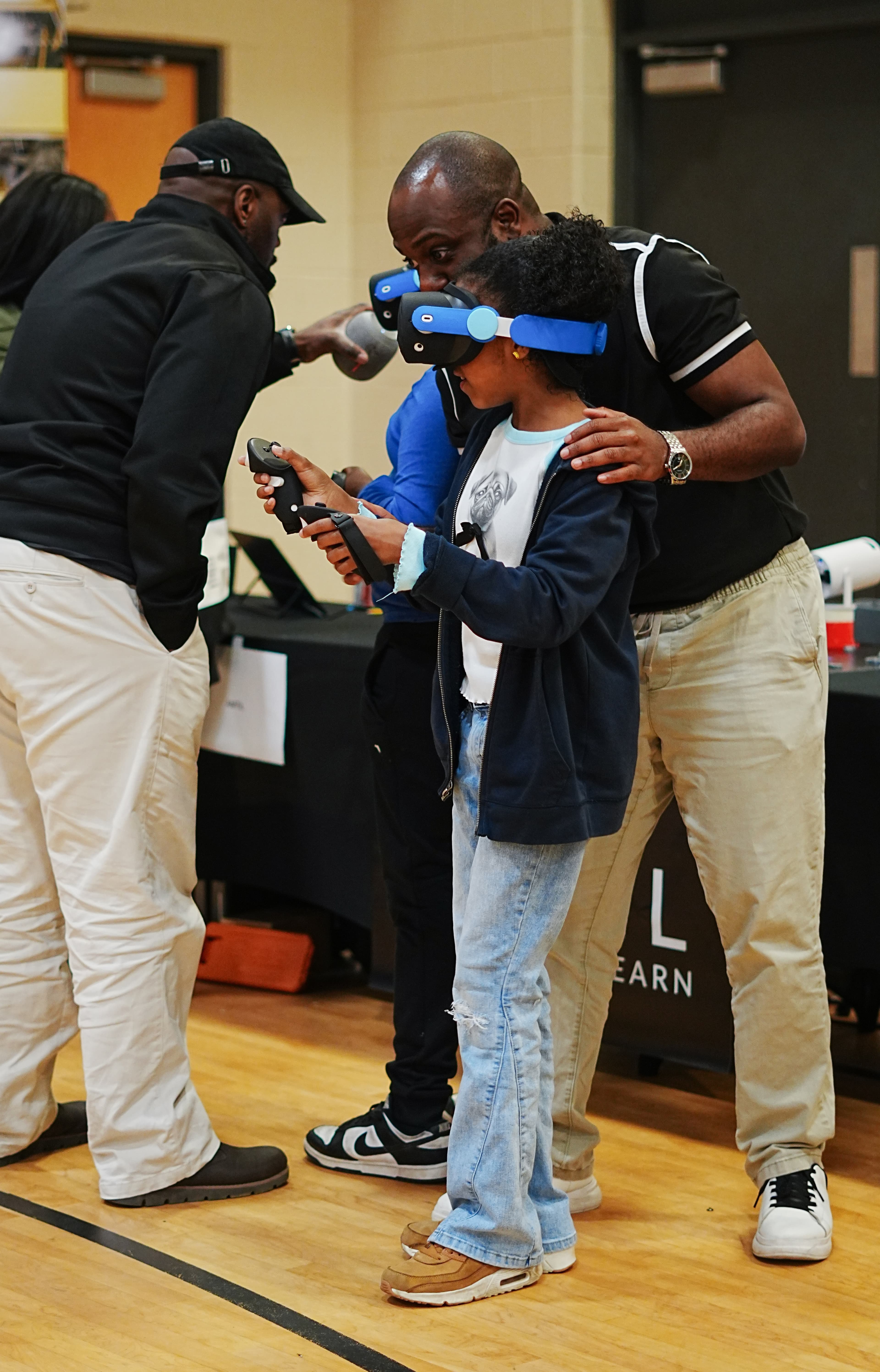 Jeremiah and Josh showing VR to student