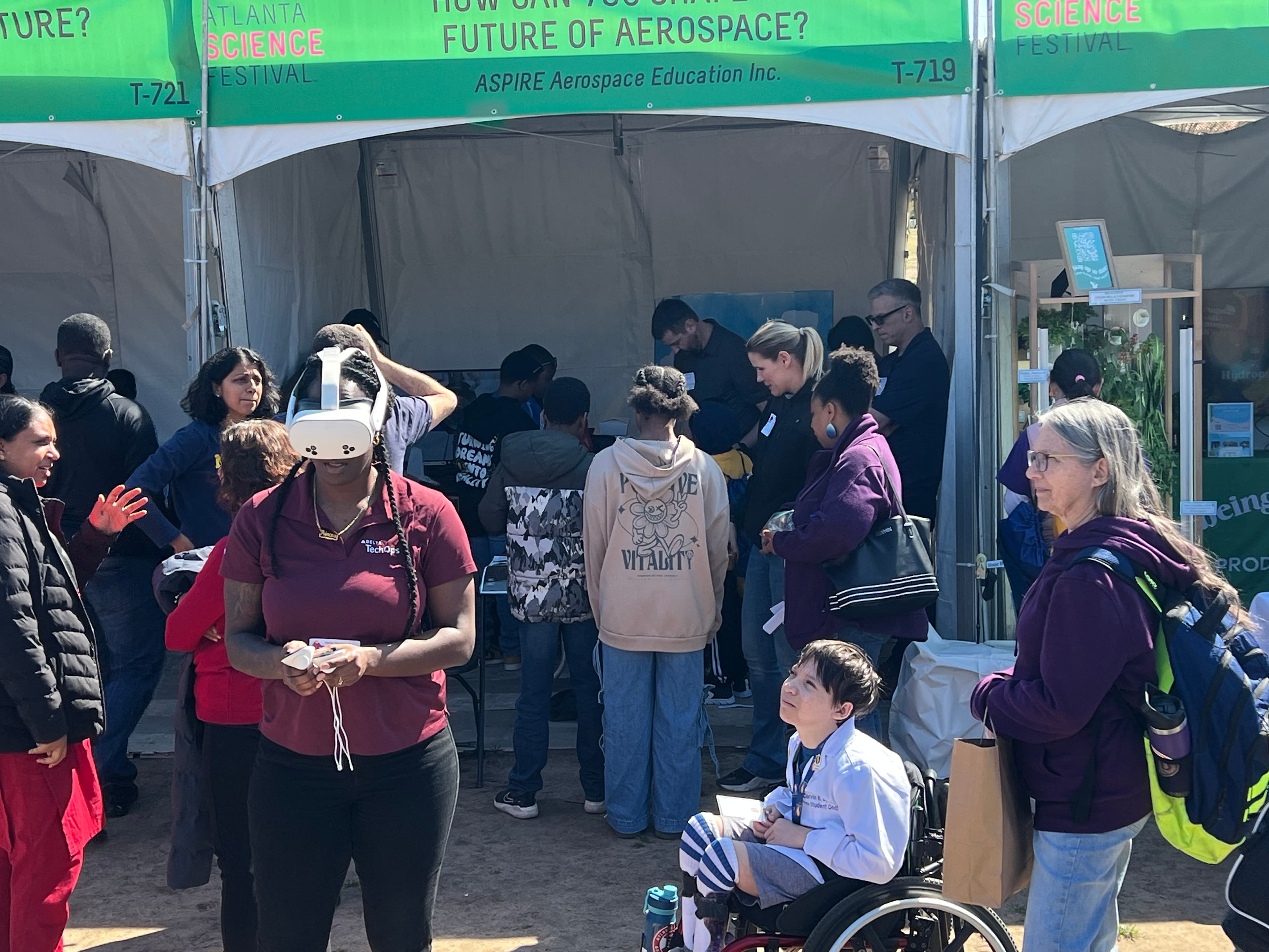 Kids exploring aviation tech