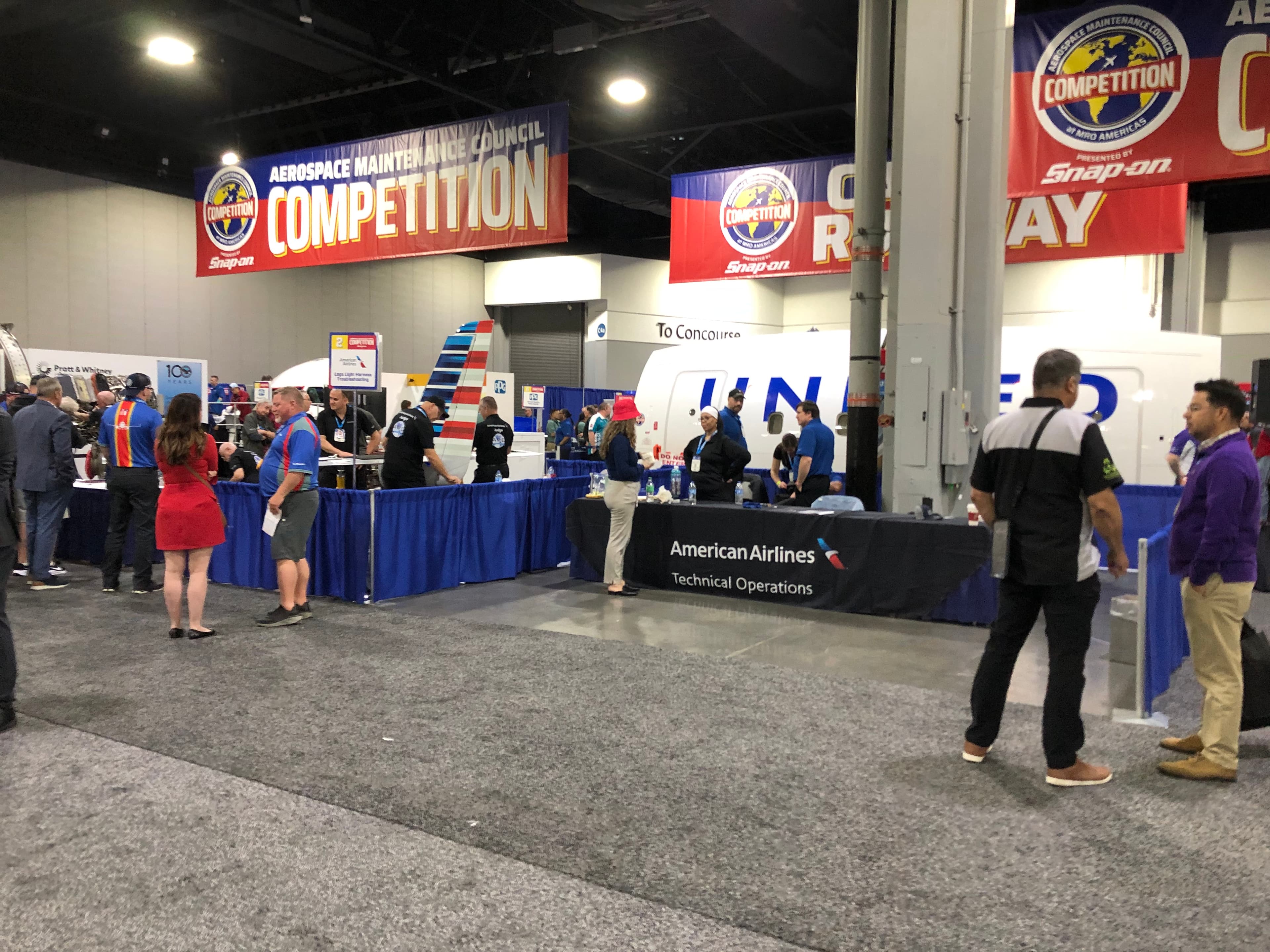 MRO Atlanta booth with students